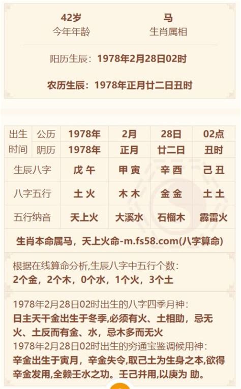 1978五行属什么